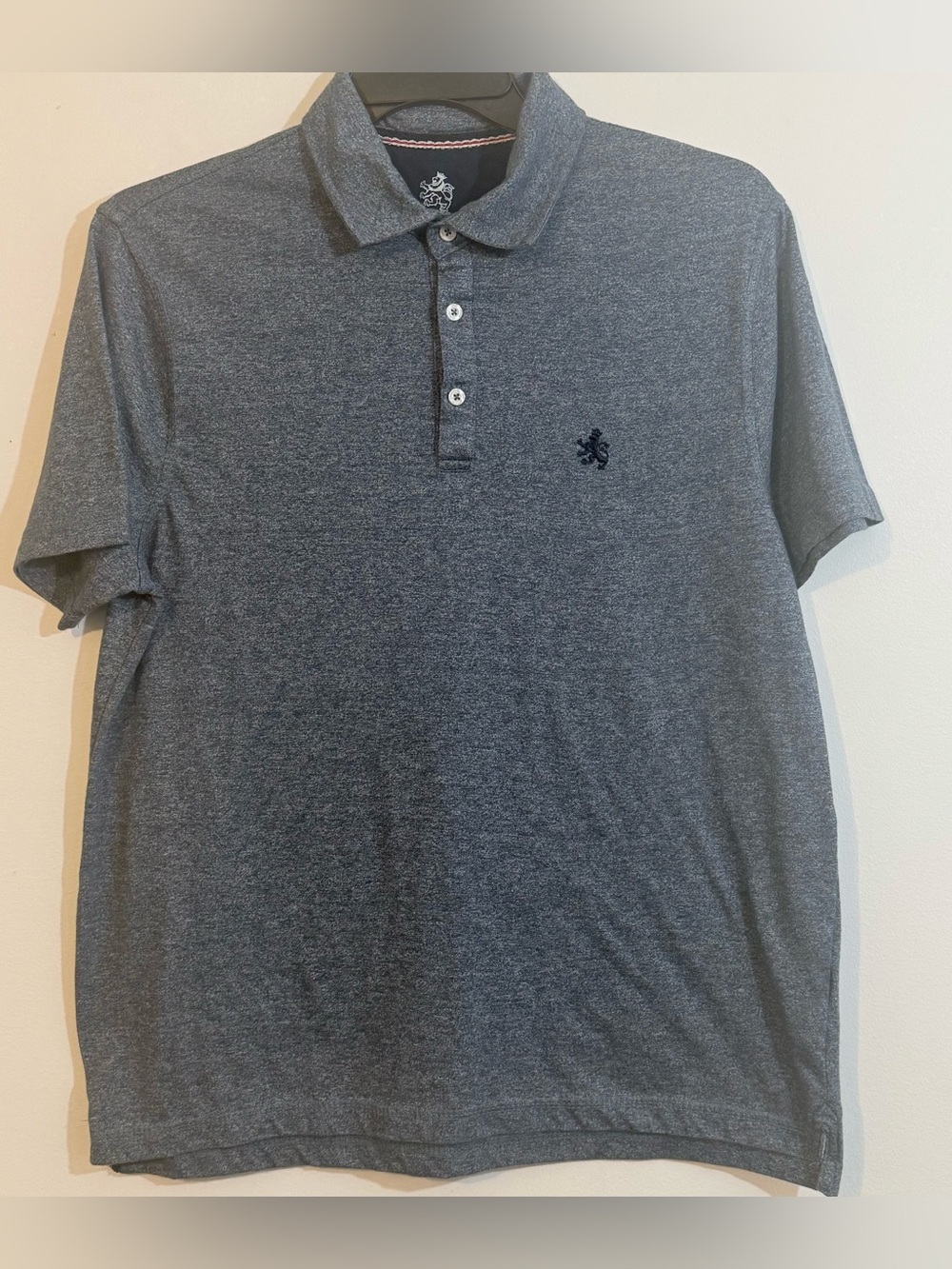 Rugby University Polo Shirt Large Blue Heather Cotton Blend